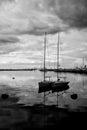 Boats b&w manila harbour square