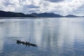 Boats on Batang Ai reservoir, Borneo Royalty Free Stock Photo