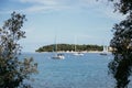 Boats in a bay with crystal clear water, Croatia