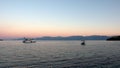 Boats in Bay at Dawn, Greece