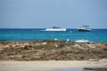 Boats beach in Formentera, Spain in the summer of 2021