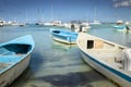 Boats on the beach harbor in caribbean Saona Island, Punta Cana, Dominican Royalty Free Stock Photo