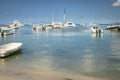 Boats on the beach harbor in caribbean Saona Island, Punta Cana, Dominican Royalty Free Stock Photo