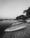 Boats on the beach in Kismet, Fire Island, Long Island, New York Royalty Free Stock Photo