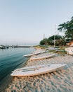 Boats on the beach in Kismet, Fire Island, New York Royalty Free Stock Photo