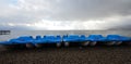 Boats on a beach on Lake Ohrid, Macedonia Royalty Free Stock Photo