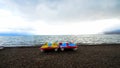 Boats on a beach on Lake Ohrid, Macedonia Royalty Free Stock Photo