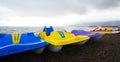 Boats on a beach on Lake Ohrid, Macedonia Royalty Free Stock Photo