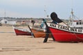 Boats and beach in punta del diablo, uruguay