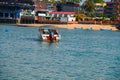 Boats in beach sea ocean city background thailand