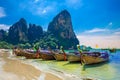 Boats on the beach in Thailand Royalty Free Stock Photo
