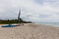 Varadero, Cuba. Boats on the beach.