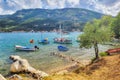 Boats in a beautiful bay, Ithaka island, Greece Royalty Free Stock Photo