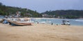 boats in beautiful ocean near coastline of Sri Lanka, Royalty Free Stock Photo