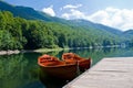 Boats in Biogradske jezero Royalty Free Stock Photo
