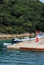 Valbiska, small port where you can take the ferry to the island Krk in Croatia Royalty Free Stock Photo