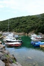 Valbiska, small port where you can take the ferry to the island Krk in Croatia Royalty Free Stock Photo