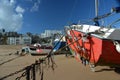Boats on Broadstairs beach UK Royalty Free Stock Photo