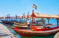 The boats of Bur Dubai abra dock, on March 8, 2020 in Dubai, UAE