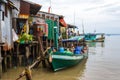 Boats in a Cambodian fishing village in Sihanoukville