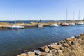 Canal du Midi and Les Onglous lighthouse, Agde, France Royalty Free Stock Photo