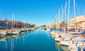 Boats in canal in Rimini Royalty Free Stock Photo