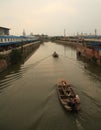 Boats on a canal in Wuxi Royalty Free Stock Photo