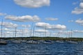 Boats on Canandaigua Lake in Canandaigua, New York Royalty Free Stock Photo