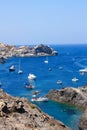 Boats at Cap de Creus, Girona, Costa Brava, Spain Royalty Free Stock Photo