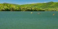 Boats on Carvins Cove Reservoir Royalty Free Stock Photo