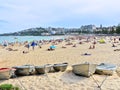 Boats chained at Coogee Beach , Sydney, Australia. Royalty Free Stock Photo