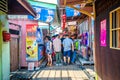 Boats at the Chew Jetty which is one of the UNESCO World Heritage Site in Penang. Royalty Free Stock Photo