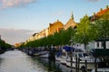 Boats in Christianshavn Canal in Copenhagen, Denmark