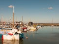 Boats close up moored in dock harbour tollesbury maldon