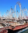 Fishing Boats Tied at Dock Royalty Free Stock Photo