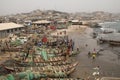 Boats on the coast of Cape Coast, Ghana Royalty Free Stock Photo