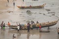 Boats on the coast of Cape Coast, Ghana Royalty Free Stock Photo