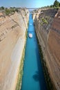 Boats in the Corinth Canal, Greece Royalty Free Stock Photo