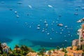 Boats at Cote d`Azur beachfront Royalty Free Stock Photo
