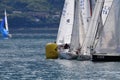 Boats cramming at a buoy of Trofeo Gorla 2012