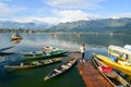 Boats on the Dal Lake in Srinagar, India