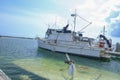 Boats damaged or underwater at Boca Chica Marina after Hurricane