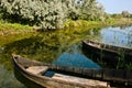 Boats on Danube Delta canal