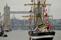 Boats decorated with flags and bunting for the Queen`s Diamond Jubilee Royalty Free Stock Photo