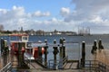 Boats at the departure point to the Zuiderzee Museum Royalty Free Stock Photo