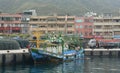 Boats dock at Keelung city, Taiwan