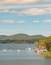 Boats and dock on Lake Pontoosuc Pittsfield Massachusetts