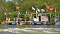 Boats dock at Madu River