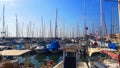 Boats dock at the marina