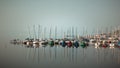 Boats at dock in Steinhuder Meer, Niedersachsen,Germany